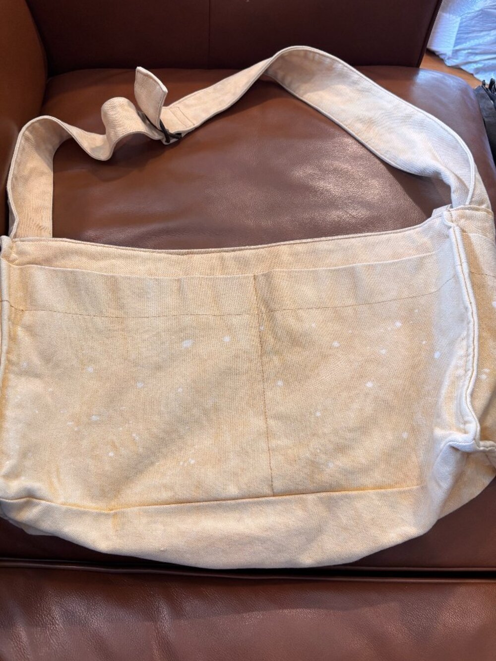 Free People Camp Crush Sling Bag Neutral Cream Canvas Crossbody Messenger